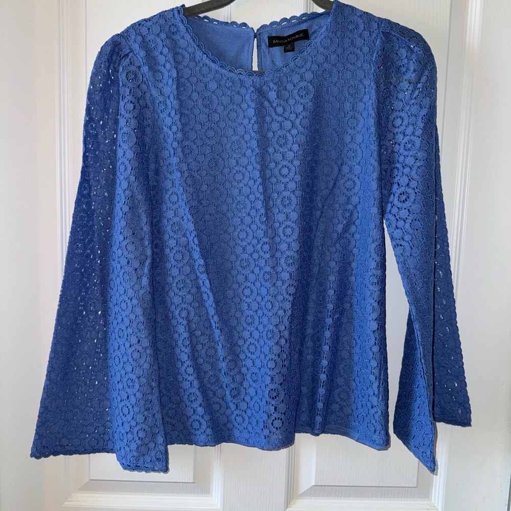 Banana Republic Blue Lace Women's Top NWT Sz S